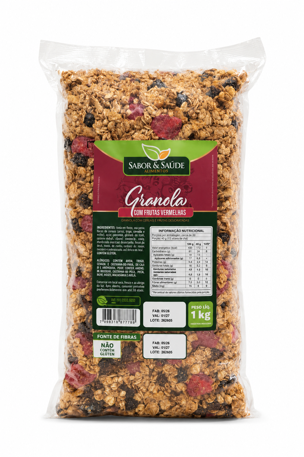 Granola com Frutas Vermelhas — Sabor & Saúde